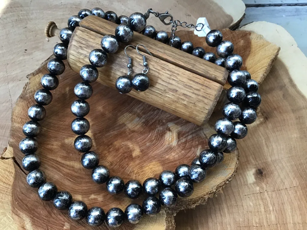 Navajo Style Pearl  Necklace Set