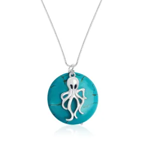 Octopus Necklace with Turquoise Howlite to Symbolize Adaptability