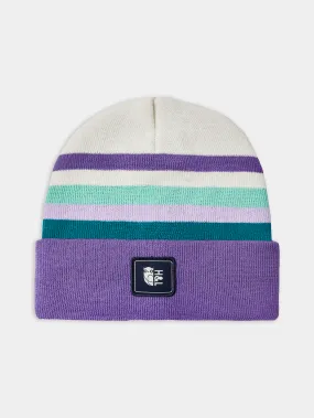 One Eighty Beanie Cream & Deep Lavender