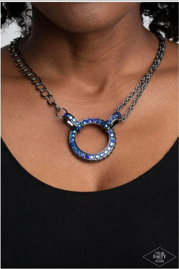 Paparazzi Razzle Dazzle Blue Necklace & Earring Set