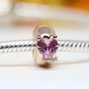 Pink Heart Solitaire Clip Charm 789203C01