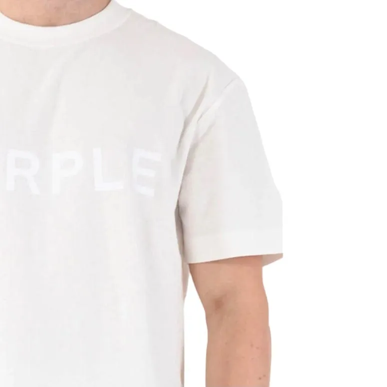 Purple Brand Textured Wordmark SS Coconut Milk Tee (Off White)