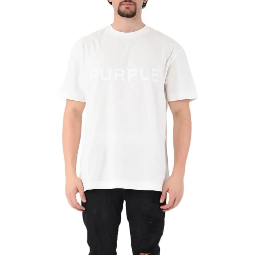 Purple Brand Textured Wordmark SS Coconut Milk Tee (Off White)