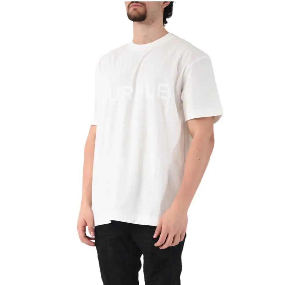 Purple Brand Textured Wordmark SS Coconut Milk Tee (Off White)