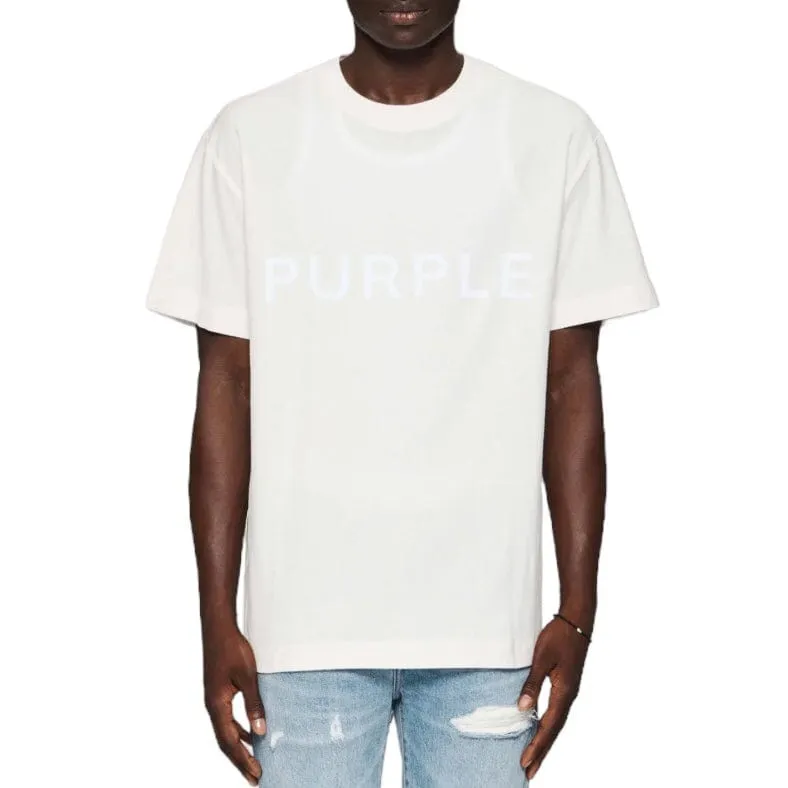 Purple Brand Textured Wordmark SS Coconut Milk Tee (Off White)