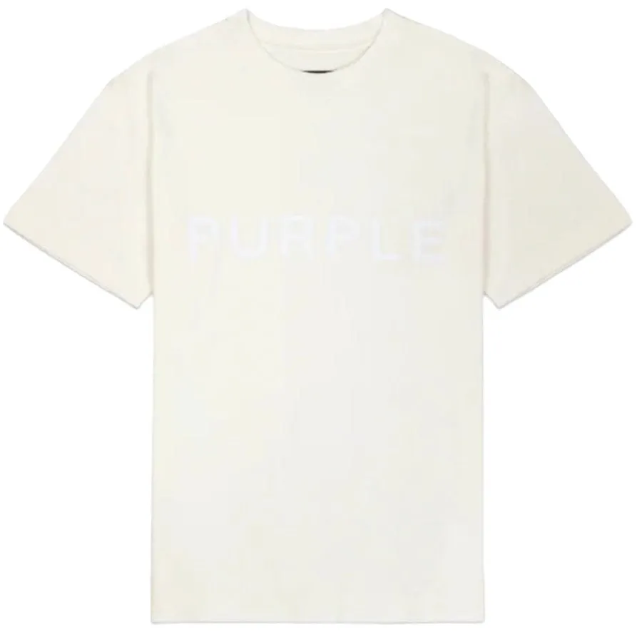 Purple Brand Textured Wordmark SS Coconut Milk Tee (Off White)