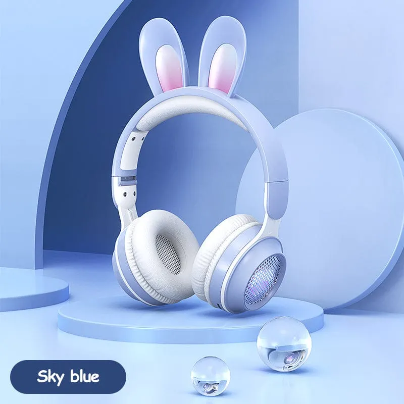 Rabbit Ear Headphones Wireless Luminous Extendable Headphones