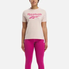 REEBOK WOMEN'S IDENTITY BIG LOGO PINK TEE