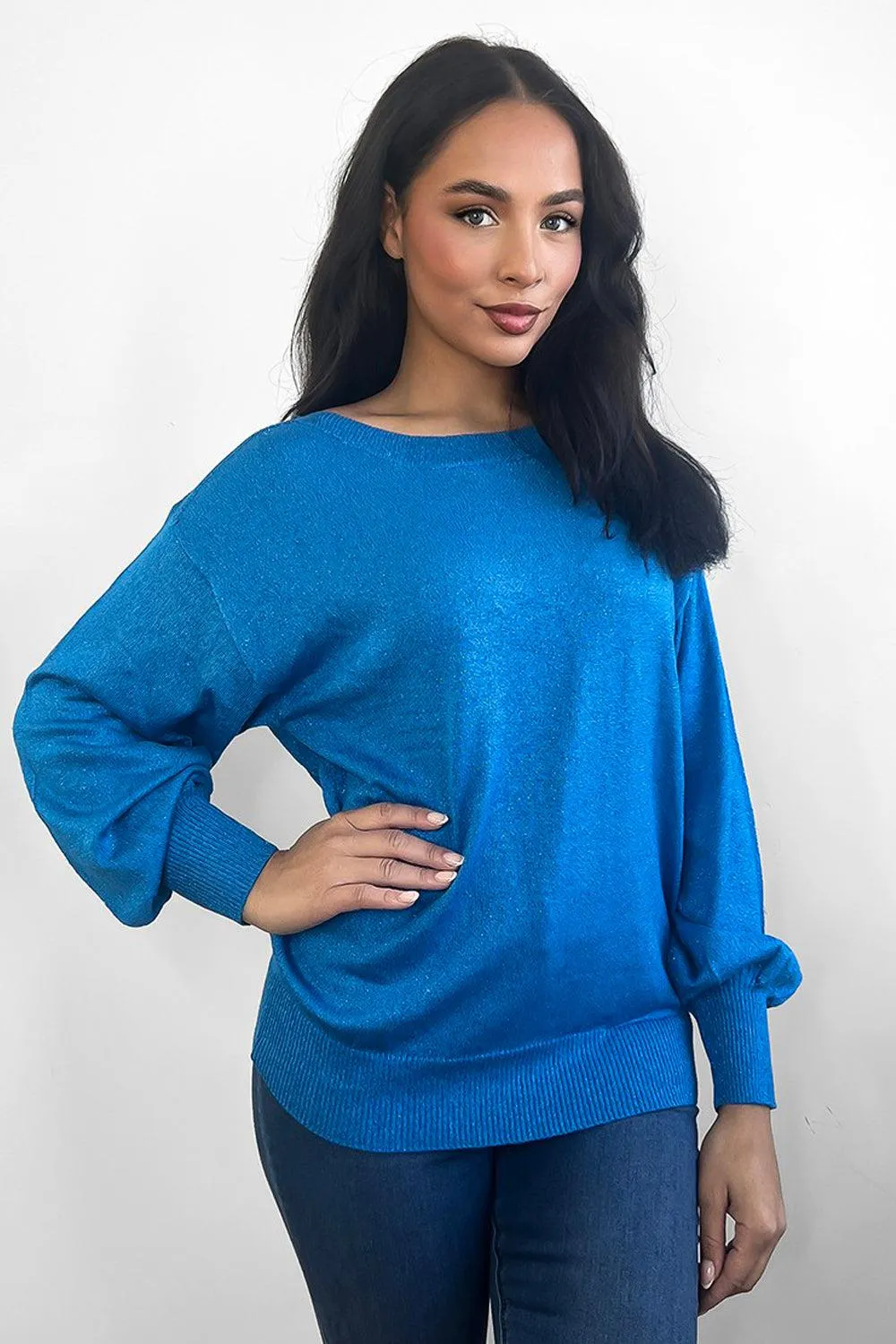 Shimmer Slouchy Fit Pullover