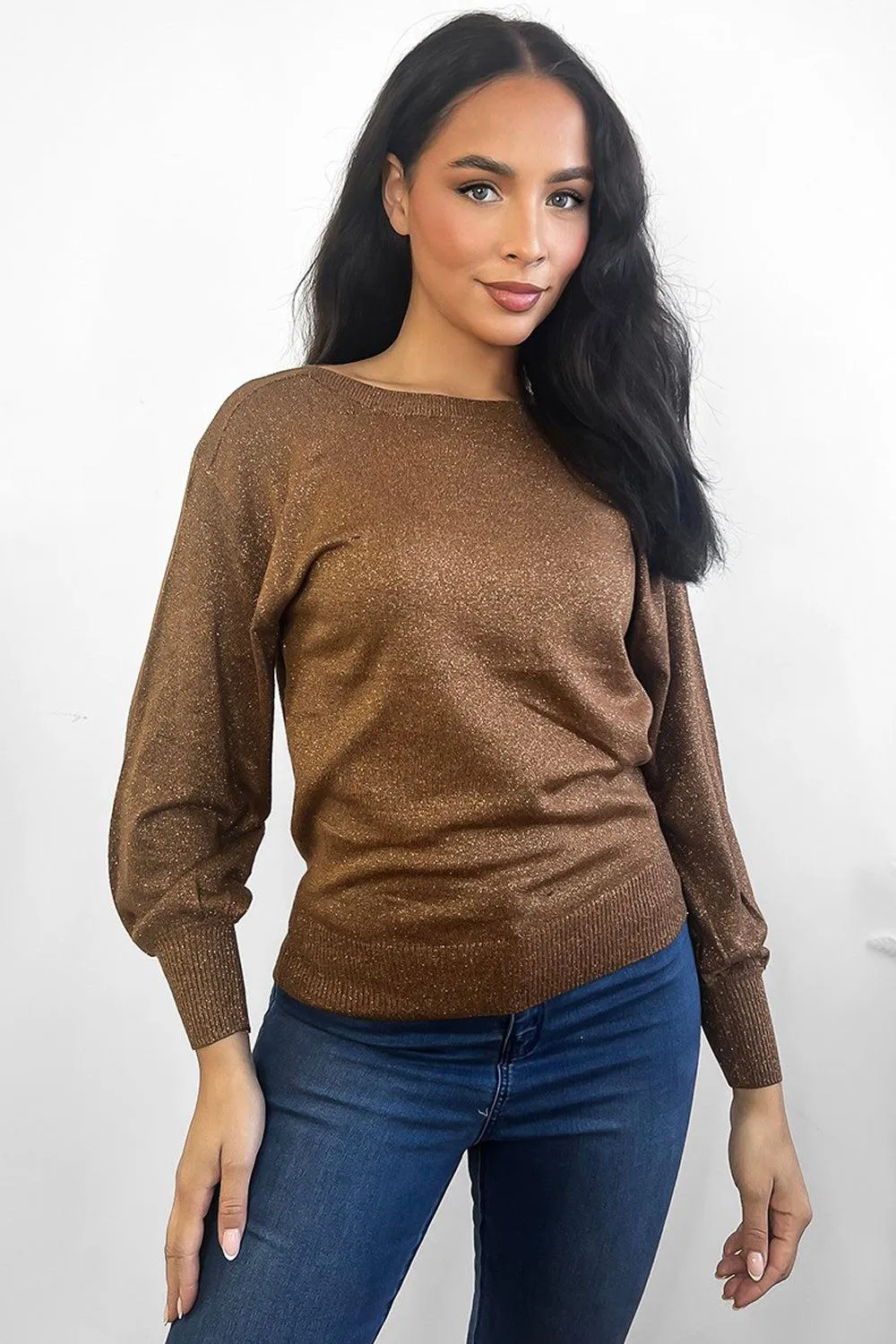 Shimmer Slouchy Fit Pullover