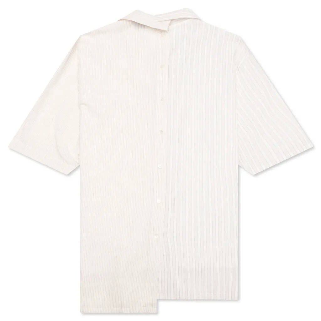 Short Sleeves Asymetric Shirt - Chalk