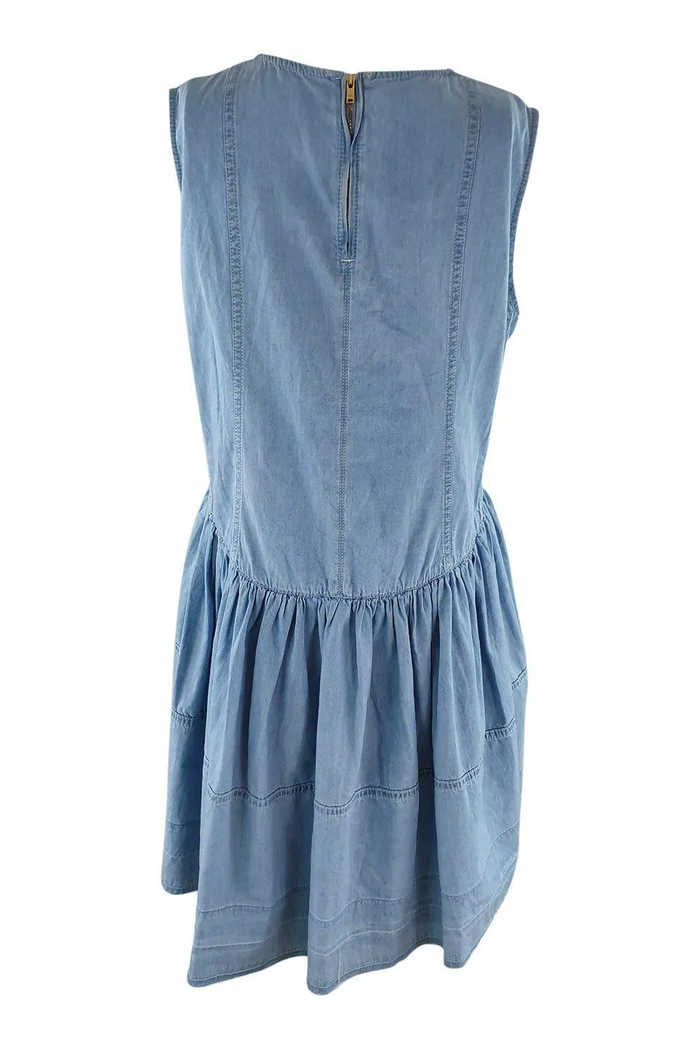 SONIA RYKIEL Blue Chambray Baby Doll Mini Dress (38)