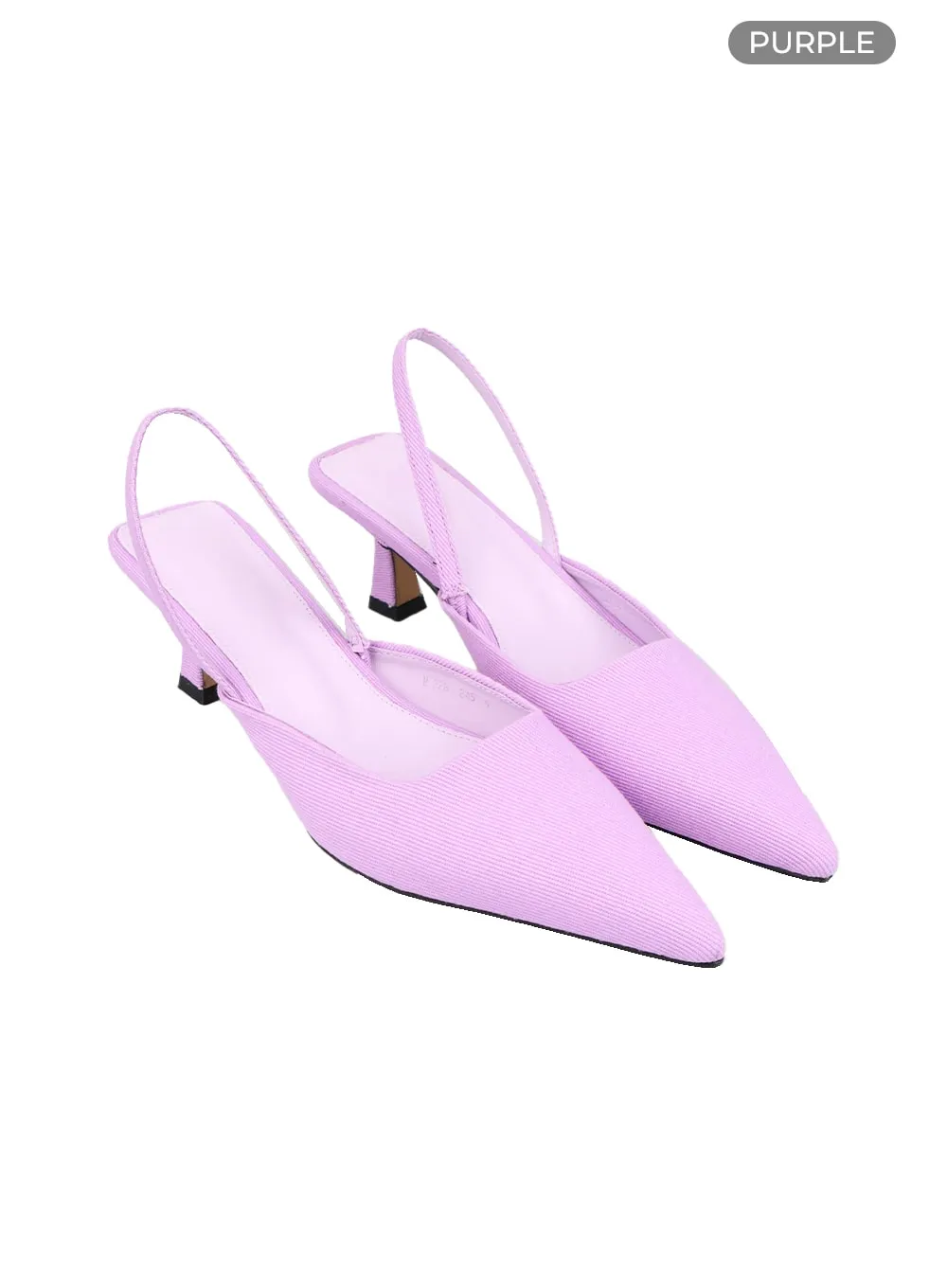 Suede Pointed Toe Slingback Kitten Heels OM426