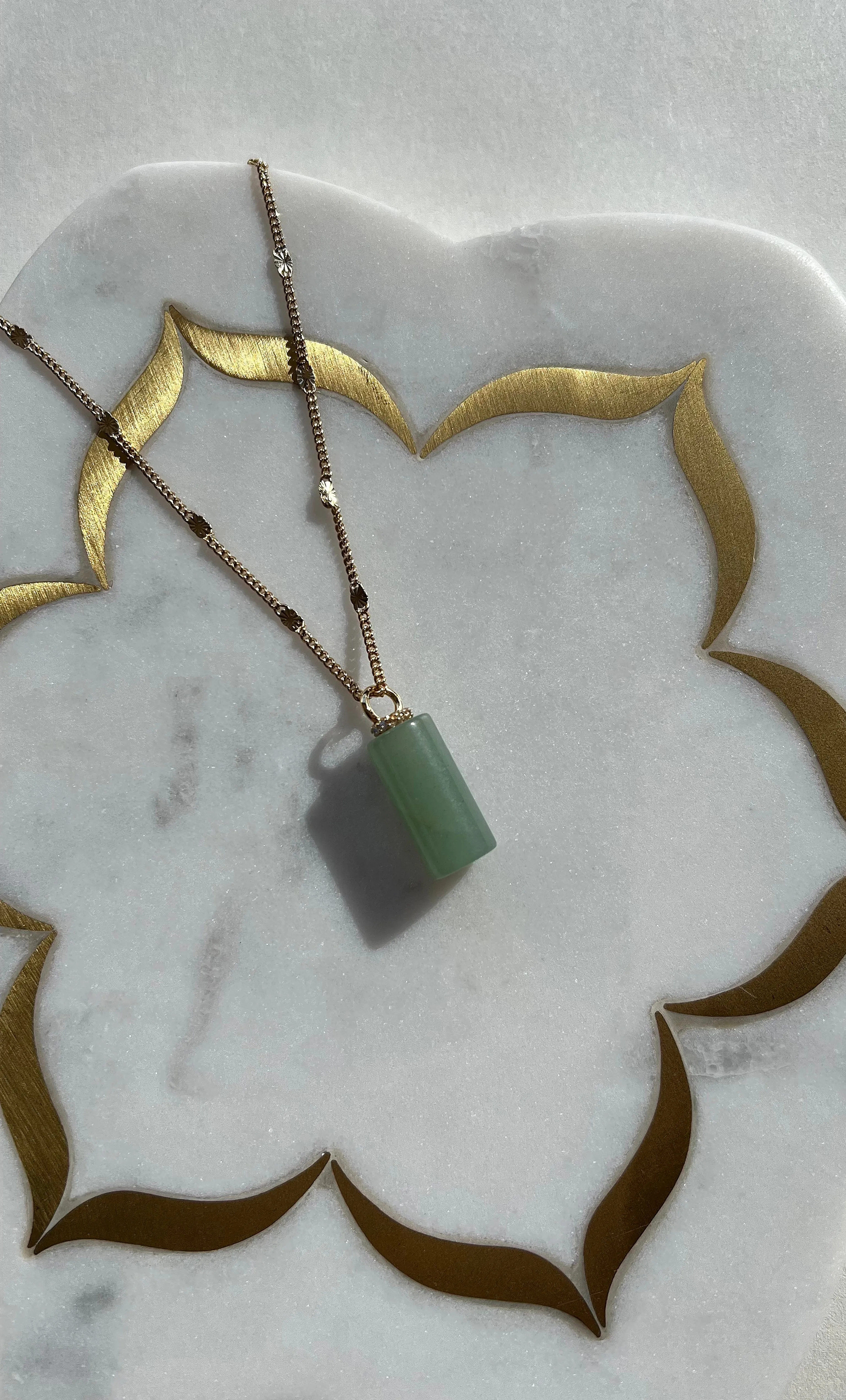 The Tunik Message in a Bottle Charm Necklace - Aventurine