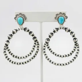 Turquoise and Bead Earrings