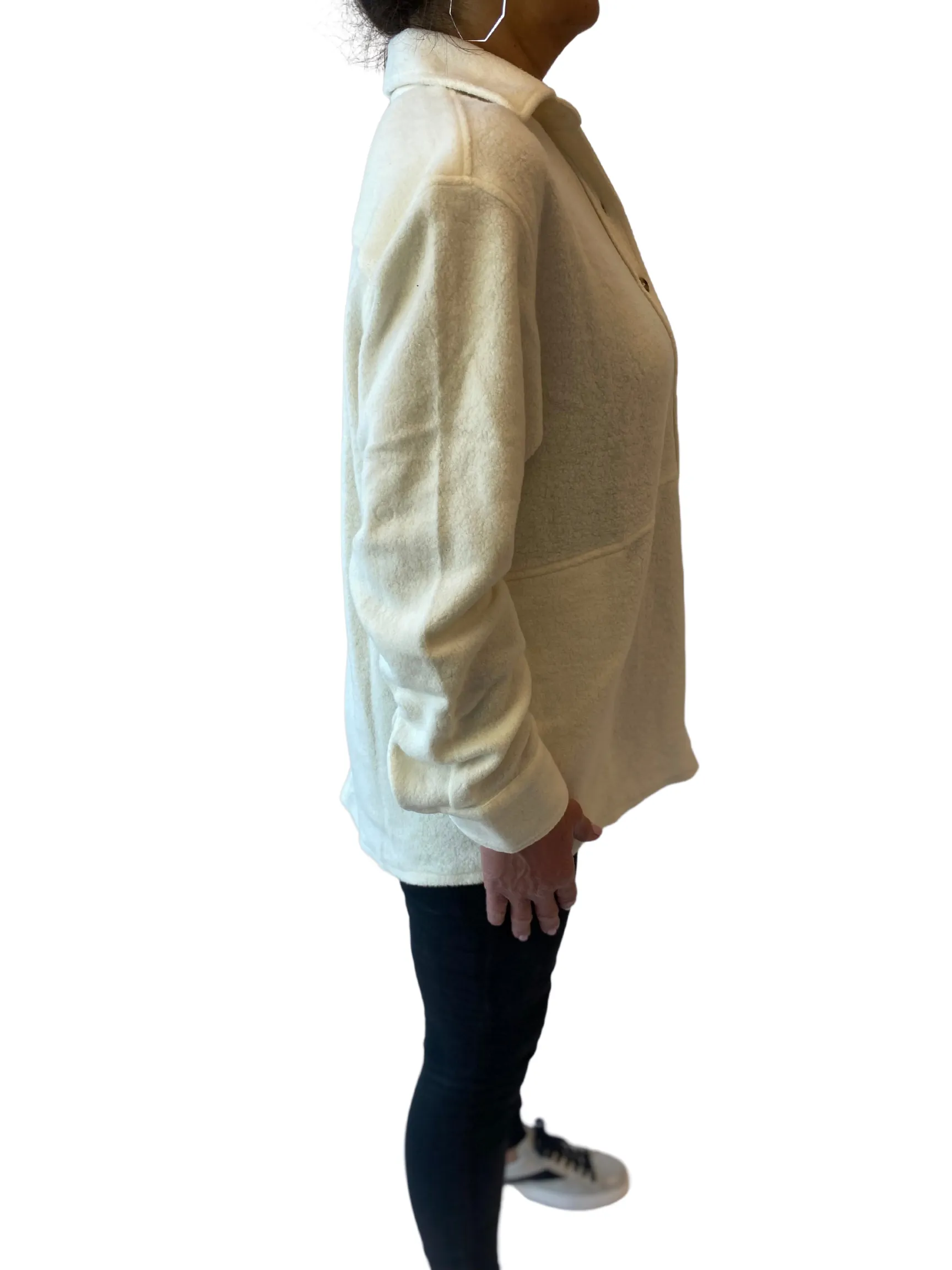 Velvet Women's Sherpa Fleece Hoodie - CREAM