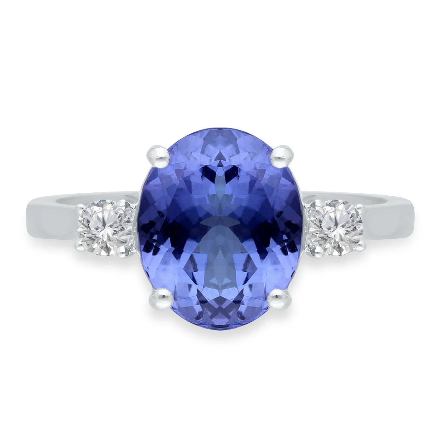 White Gold Tanzanite & Diamond Heirloom Ring