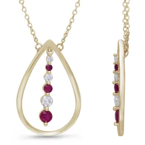 Yellow Gold Ruby & Diamond Heirloom Pendant